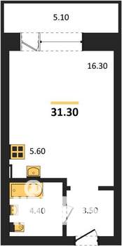 Студия квартира, вторичка, 31м2, 16/17 этаж