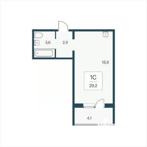 Студия квартира, вторичка, 29м2, 14/17 этаж