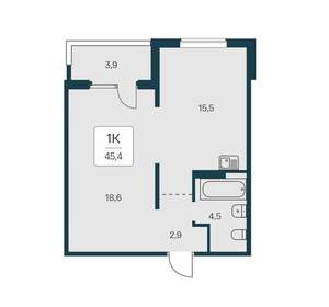 1-к квартира, вторичка, 45м2, 13/17 этаж