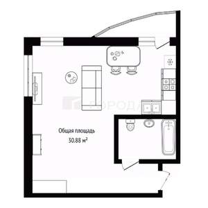 Студия квартира, вторичка, 31м2, 4/17 этаж