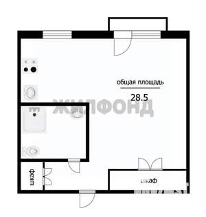 1-к квартира, вторичка, 29м2, 2/5 этаж