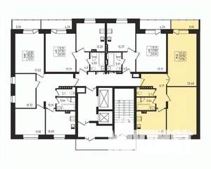 2-к квартира, строящийся дом, 70м2, 2/17 этаж