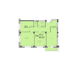 3-к квартира, вторичка, 80м2, 22/22 этаж