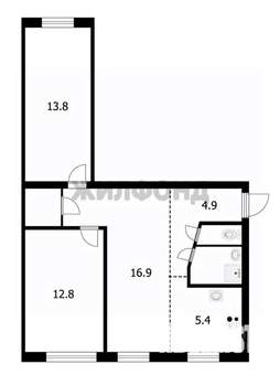 3-к квартира, вторичка, 59м2, 1/5 этаж