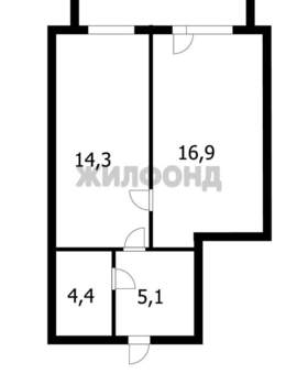 1-к квартира, вторичка, 40м2, 16/26 этаж