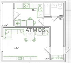 1-к квартира, вторичка, 35м2, 9/14 этаж