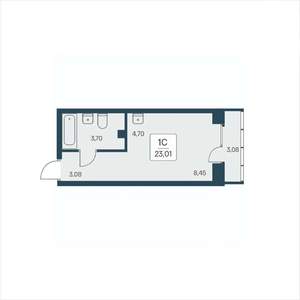 Студия квартира, вторичка, 23м2, 17/25 этаж