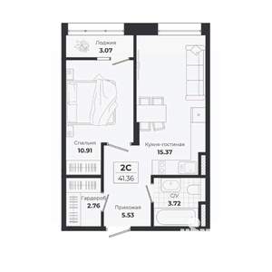 2-к квартира, вторичка, 38м2, 8/9 этаж