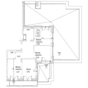 2-к квартира, вторичка, 65м2, 20/21 этаж