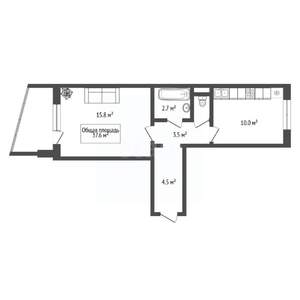1-к квартира, вторичка, 38м2, 8/10 этаж