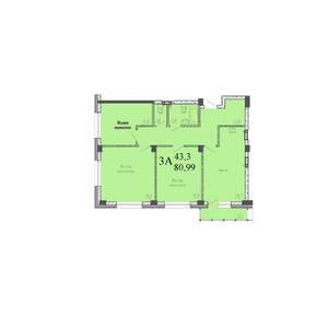 3-к квартира, вторичка, 79м2, 19/22 этаж