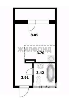 1-к квартира, вторичка, 18м2, 8/17 этаж