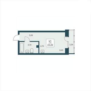 Студия квартира, вторичка, 23м2, 18/25 этаж