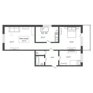 3-к квартира, вторичка, 87м2, 3/10 этаж