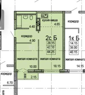 2-к квартира, вторичка, 44м2, 10/20 этаж