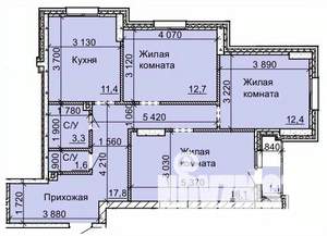 3-к квартира, вторичка, 76м2, 1/16 этаж