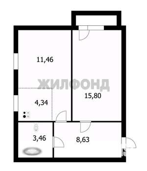 2-к квартира, вторичка, 44м2, 4/4 этаж