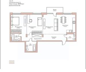 3-к квартира, вторичка, 110м2, 2/8 этаж