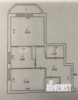 2-к квартира, вторичка, 69м2, 23/25 этаж