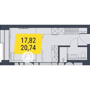 Студия квартира, вторичка, 21м2, 19/29 этаж