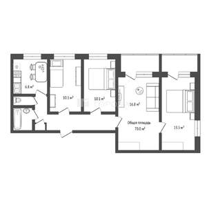 4-к квартира, вторичка, 70м2, 5/9 этаж