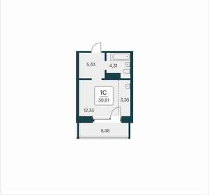 Студия квартира, вторичка, 31м2, 13/25 этаж