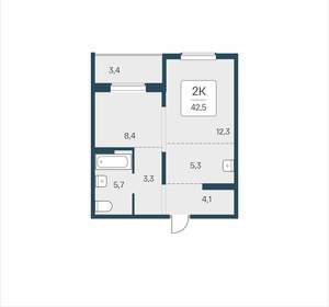 2-к квартира, вторичка, 43м2, 11/17 этаж