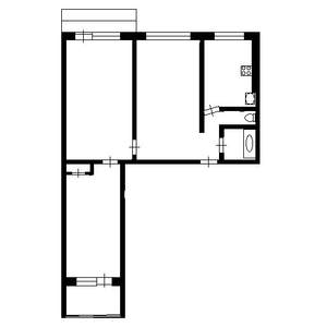 3-к квартира, вторичка, 65м2, 1/10 этаж