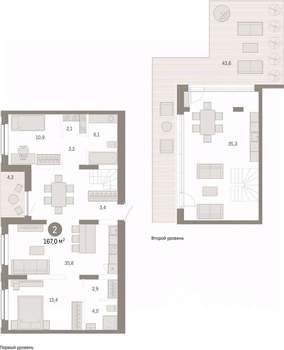 2-к квартира, вторичка, 167м2, 14/14 этаж