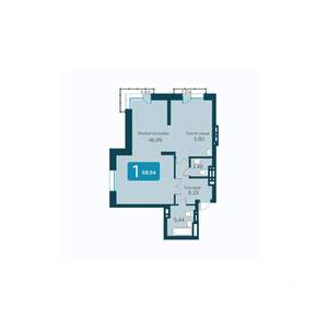 2-к квартира, вторичка, 69м2, 8/25 этаж