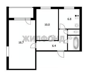 2-к квартира, вторичка, 46м2, 2/9 этаж