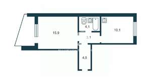 1-к квартира, вторичка, 38м2, 4/10 этаж
