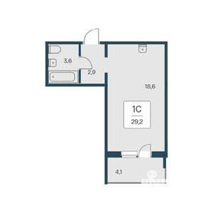 Студия квартира, вторичка, 29м2, 11/17 этаж