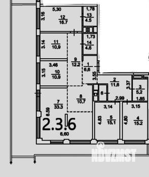 6-к квартира, вторичка, 240м2, 3/30 этаж