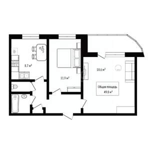 2-к квартира, вторичка, 50м2, 4/10 этаж