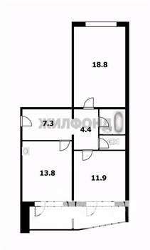 2-к квартира, вторичка, 65м2, 16/17 этаж