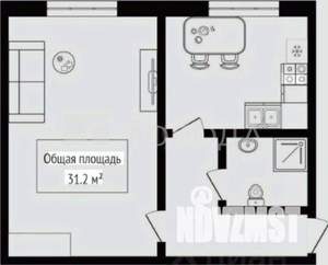 1-к квартира, вторичка, 31м2, 1/2 этаж