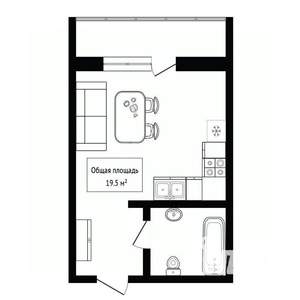 Студия квартира, вторичка, 20м2, 8/17 этаж