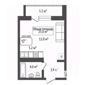 Студия квартира, вторичка, 30м2, 13/21 этаж