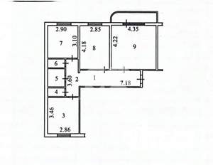 3-к квартира, вторичка, 69м2, 5/10 этаж