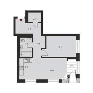 2-к квартира, вторичка, 55м2, 4/20 этаж