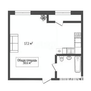 Студия квартира, вторичка, 39м2, 5/13 этаж