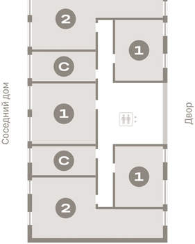 2-к квартира, вторичка, 68м2, 2/23 этаж