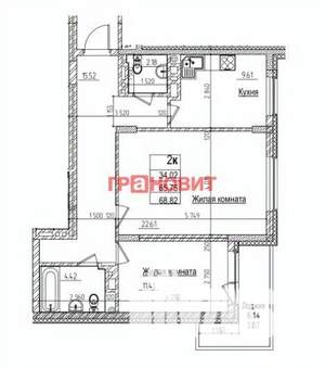 2-к квартира, вторичка, 66м2, 11/16 этаж
