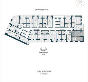 1-к квартира, вторичка, 52м2, 12/25 этаж