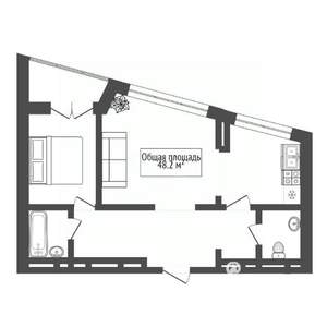 2-к квартира, вторичка, 48м2, 18/24 этаж