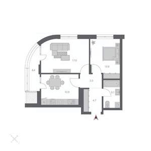 2-к квартира, вторичка, 60м2, 4/24 этаж