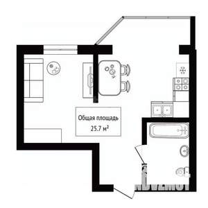 Студия квартира, вторичка, 26м2, 23/25 этаж