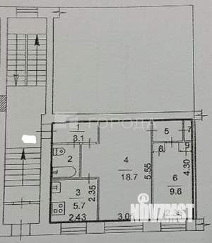 2-к квартира, вторичка, 43м2, 1/5 этаж