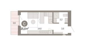 Студия квартира, вторичка, 25м2, 5/8 этаж